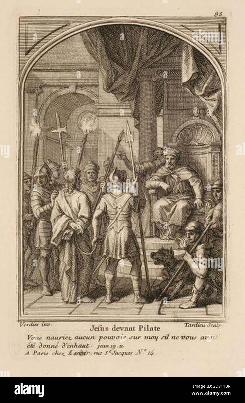 Jésus Devant Ponce Pilatus von Nicolas Tardieu. Stockfoto