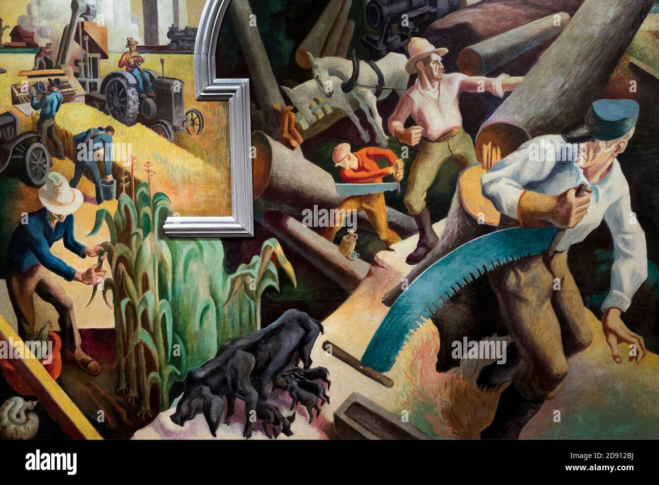 Mittelwesten, Amerika heute, Thomas Hart Benton, 1930-1931, Metropolitan Museum der Kunst, Manhattan, New York City, USA, Nordamerika Stockfoto