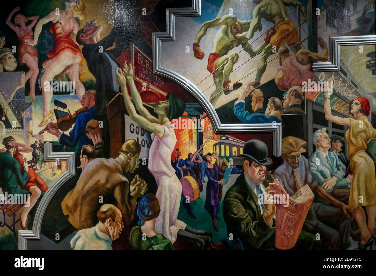 Stadt Aktivitäten mit der U-Bahn, Amerika heute, Thomas Hart Benton, 1930-1931, Metropolitan Museum der Kunst, Manhattan, New York City, USA, Nordamerika Stockfoto