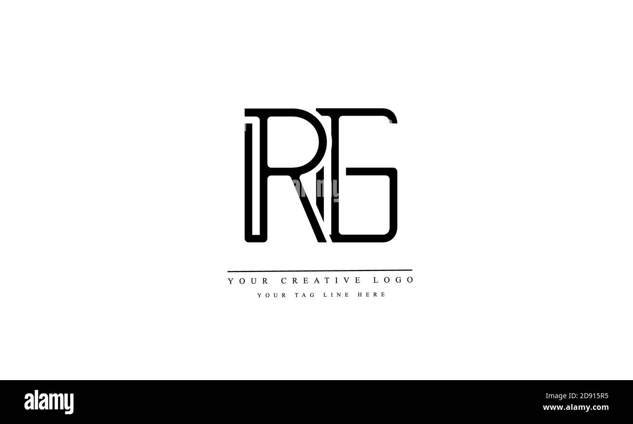 RG GR abstrakte Vektor-Logo-Monogramm-Vorlage Stockfoto