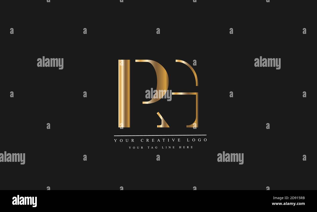RG GR abstrakte Vektor-Logo-Monogramm-Vorlage Stockfoto