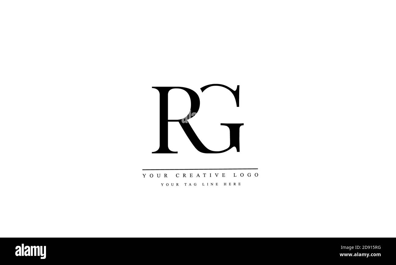 RG GR abstrakte Vektor-Logo-Monogramm-Vorlage Stockfoto