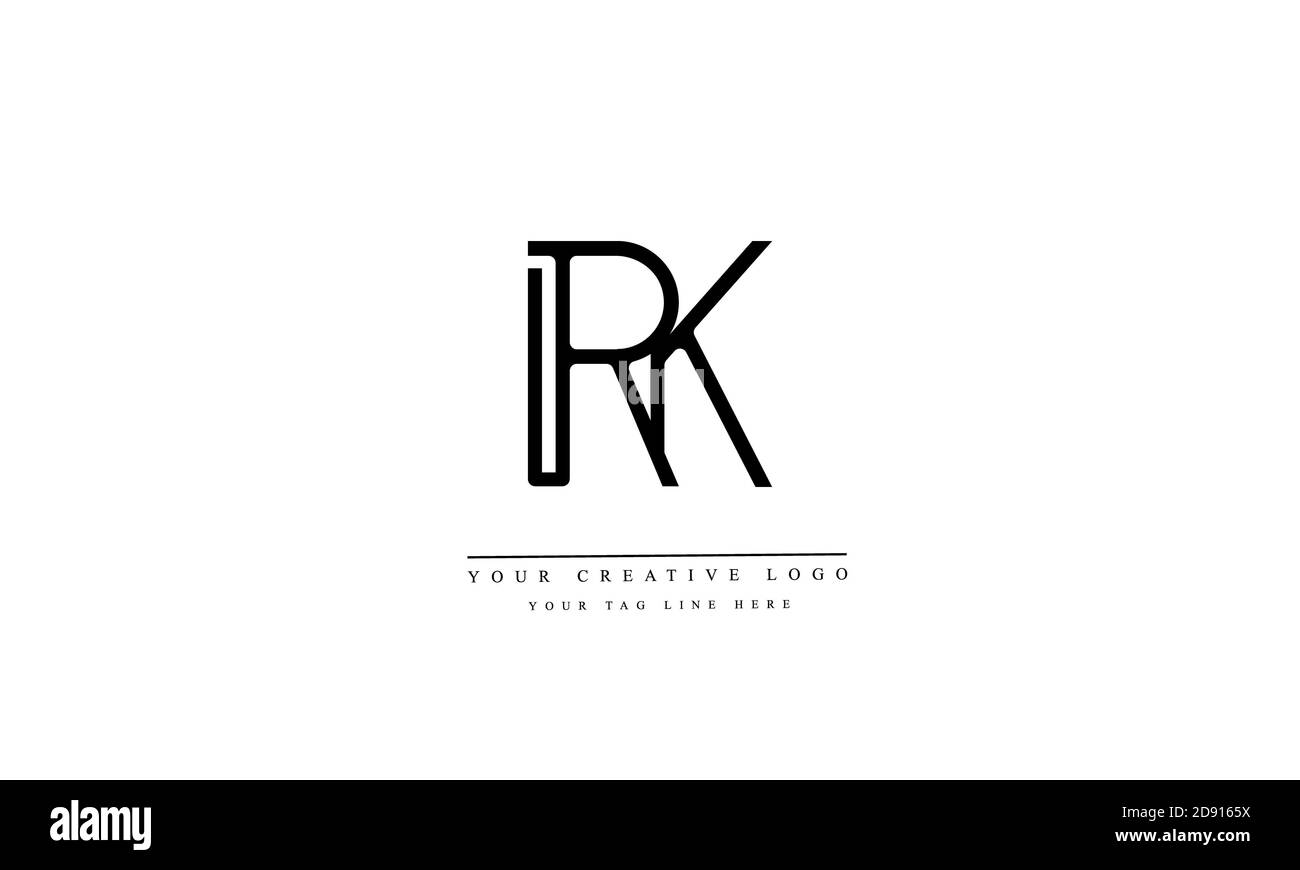 RK KR abstrakte Vektor-Logo-Monogramm-Vorlage Stockfoto