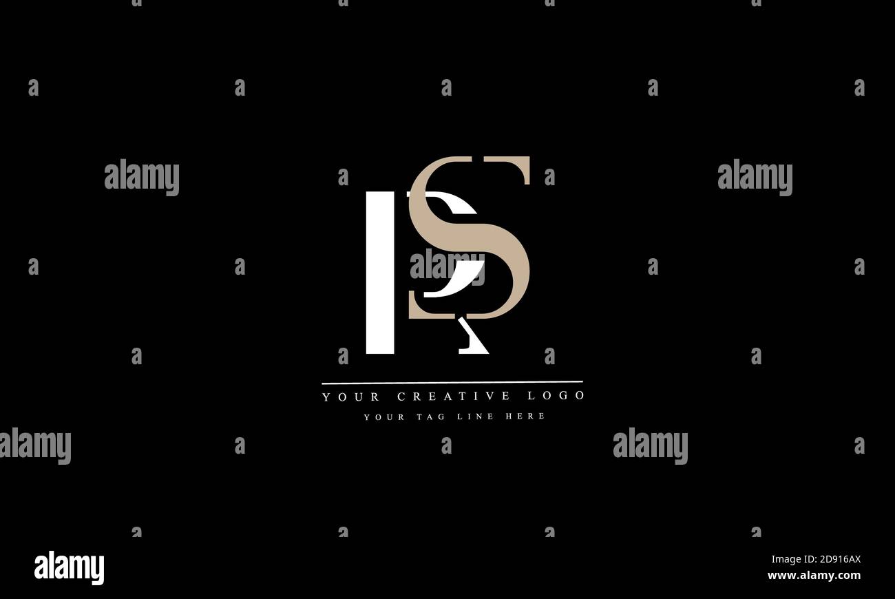 RS SR Abstract Vektor-Logo-Monogramm-Vorlage Stockfoto