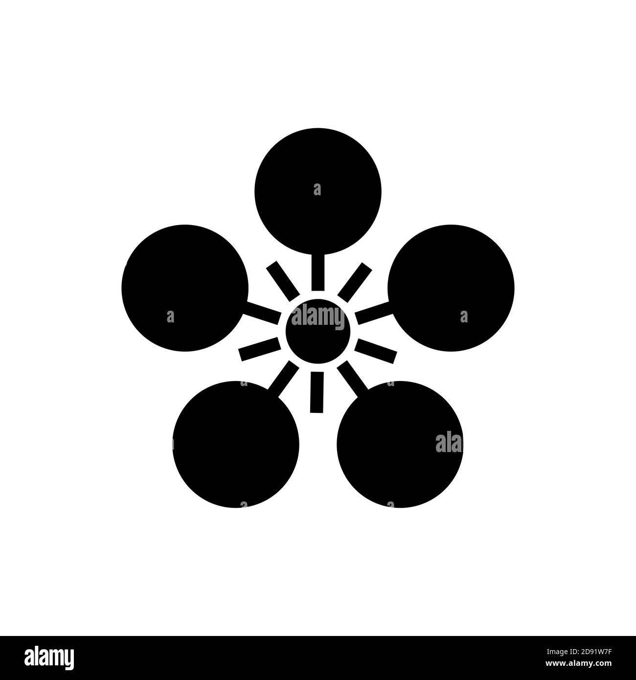 Schild oder Symbol in japanischem Design auf Weiß Stock Vektor