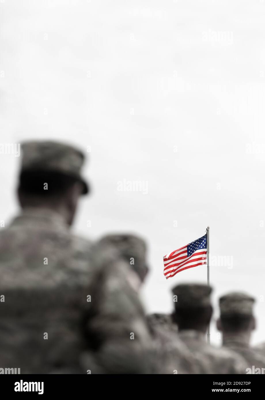 Veterans Day. US-Soldat. US-Armee. Die Streitkräfte Der Vereinigten Staaten. Militärische Streitkräfte der Vereinigten Staaten von Amerika. Leeres Leerzeichen für Text Stockfoto