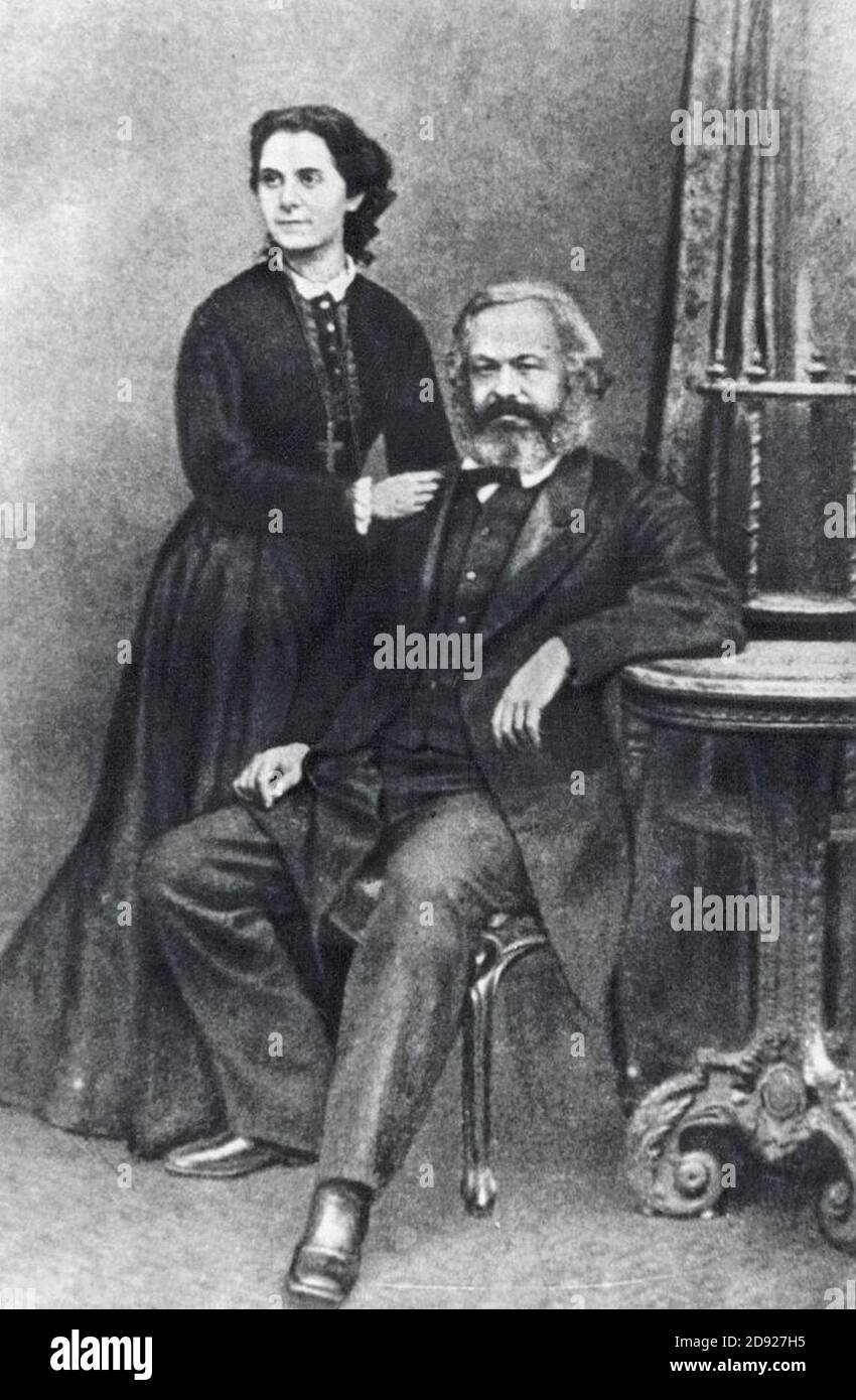 Karl Marx & Jenny Longuet, 1869. Stockfoto