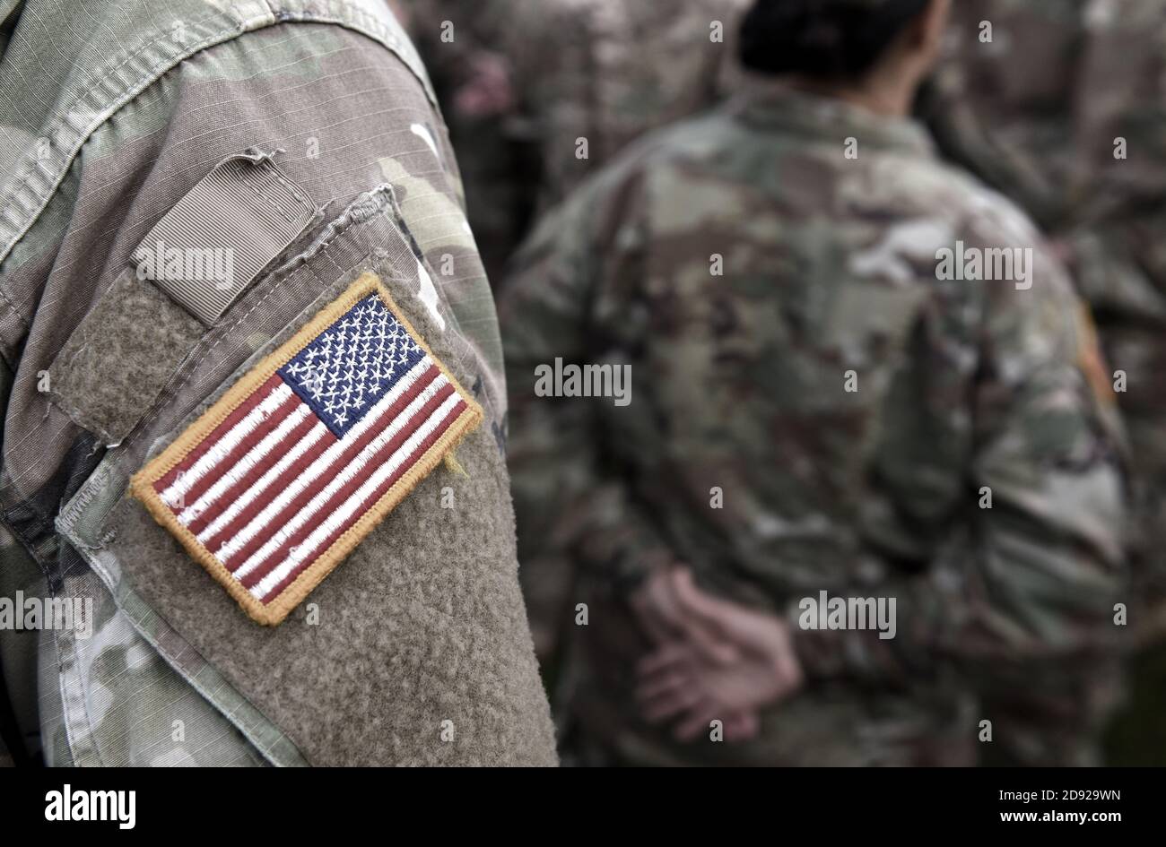 Veterans Day. US-Soldat. US-Armee. Die Streitkräfte Der Vereinigten Staaten. Amerikanisches Militär. Leeres Leerzeichen für Text Stockfoto