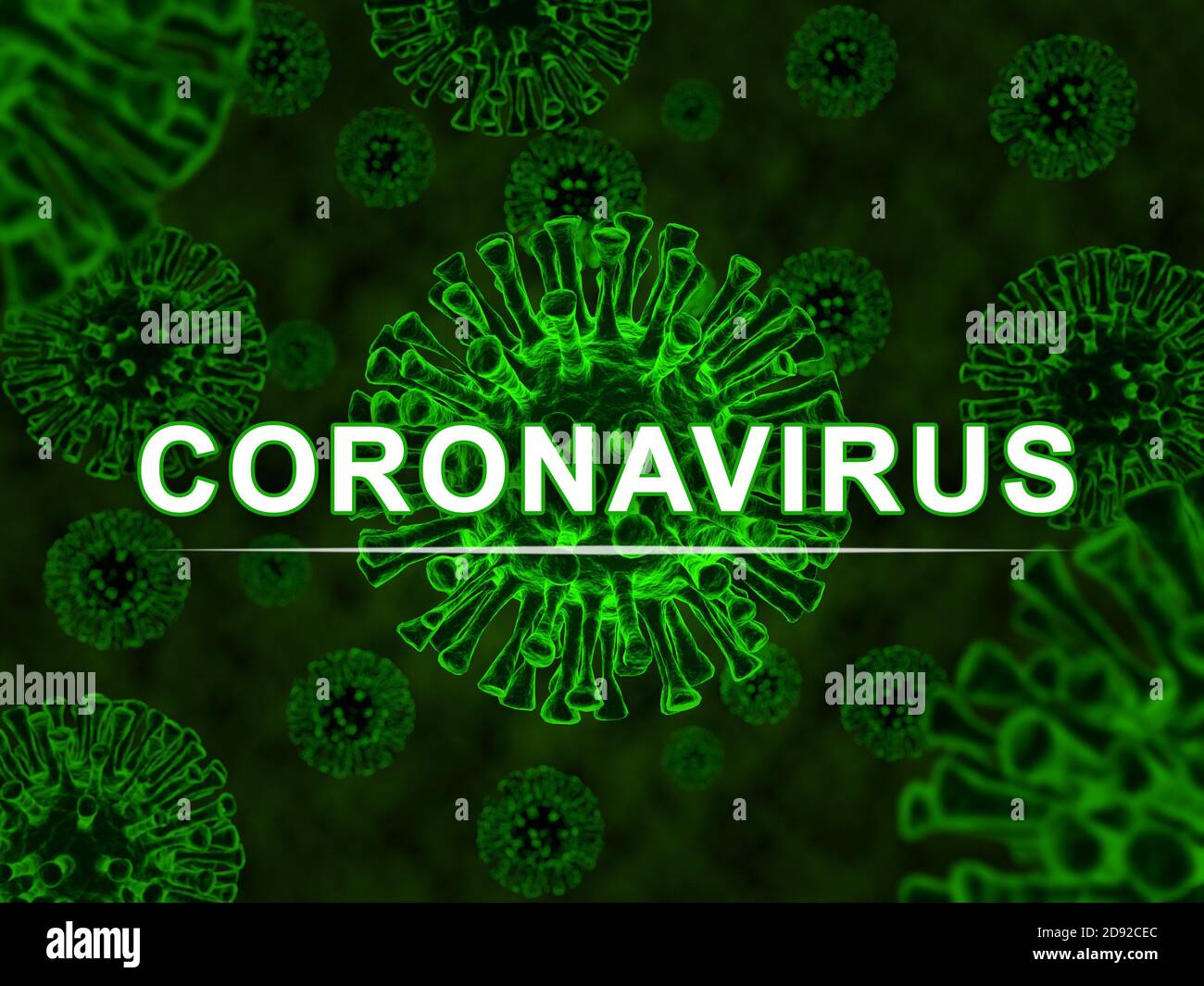 Medizin Konzept des Virus covid 19 mit Titelwort CORONAVIRUS Stockfoto