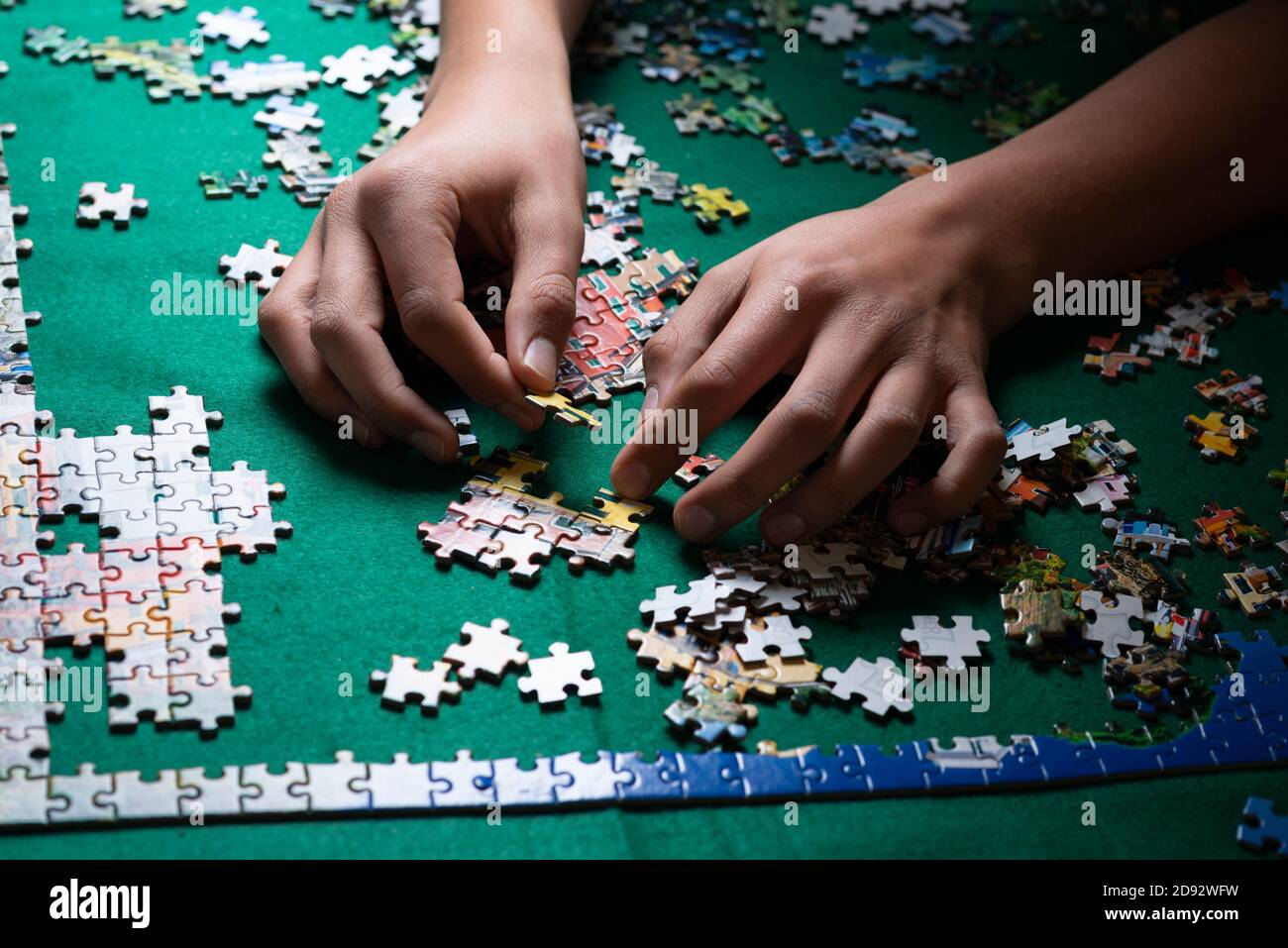 Jigsaw Puzzle-erhöhte Ansicht Stockfoto