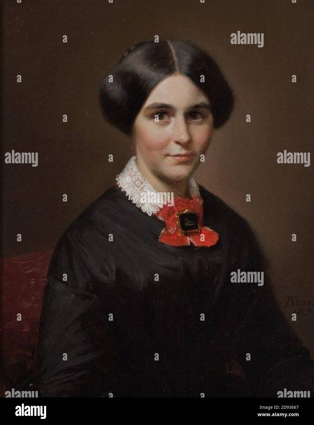 Karl Friedrich Alfred Boser - Portret van Elise Suzanne Marie Schmidt (1821-1893) Stockfoto