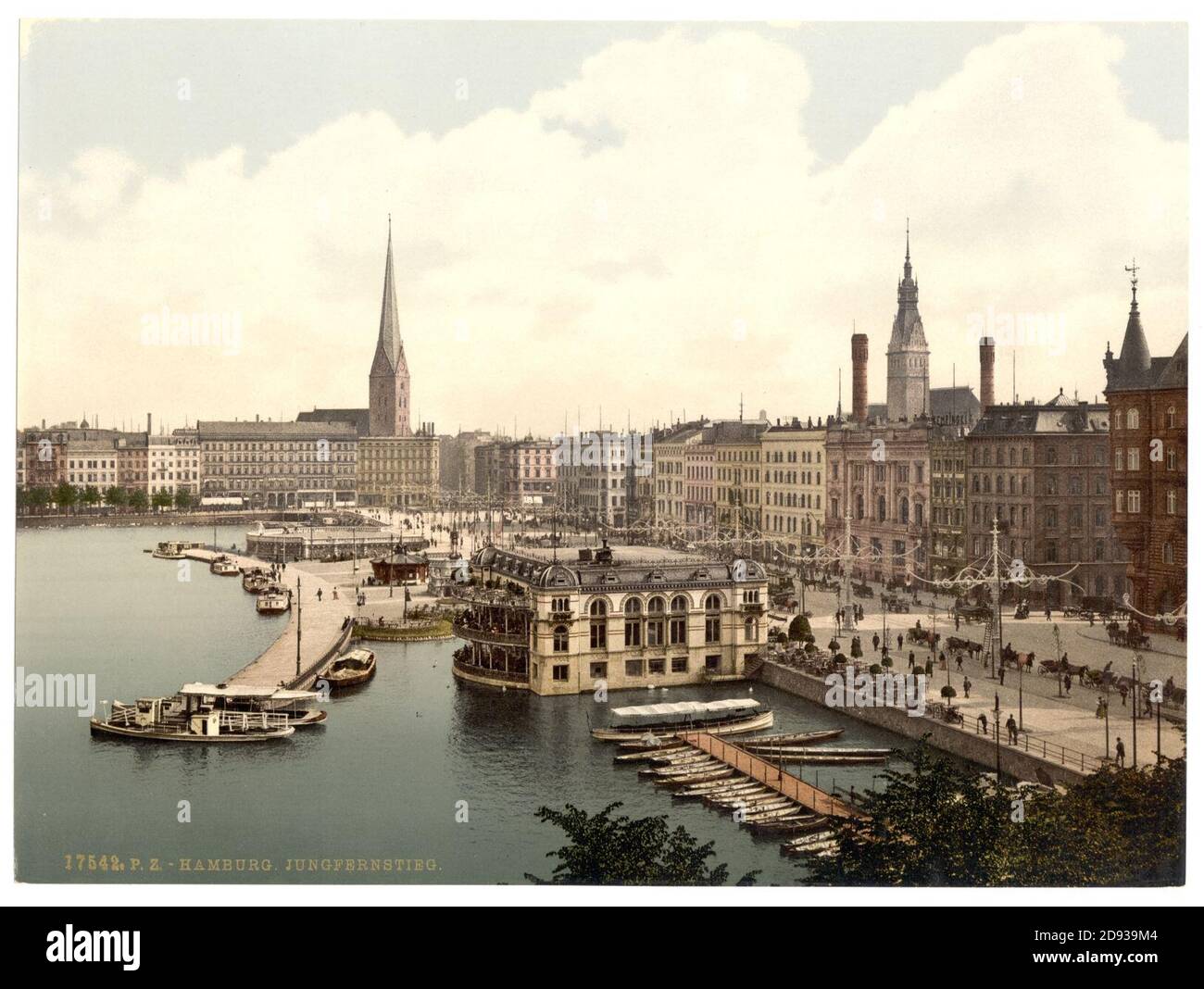 Jungfernsteig aus dem Norden, Hamburg, Deutschland- Stockfoto