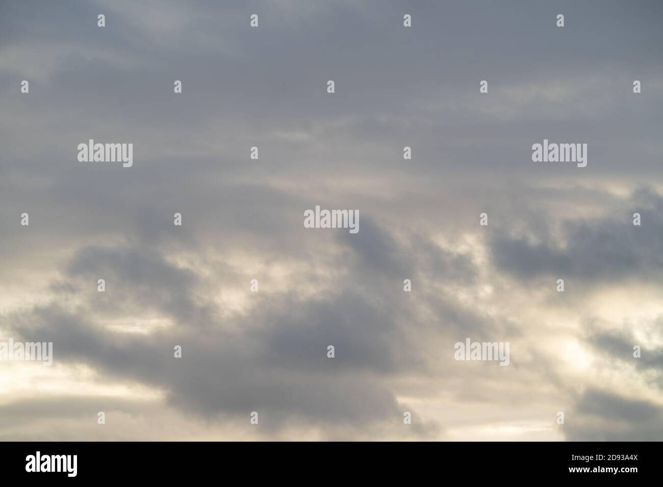 Hochauflösendes Sky-Hintergrundbild für den Einsatz als Sky Replacement. Querformat. Nimbostratus Wolken Stockfoto