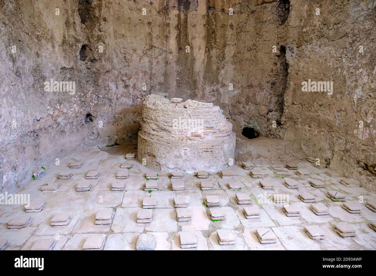 Herrenviertel des Badehauses Stabian Baths (Terme Stabiane), Ruinen des antiken römischen Badekomplexes an der Via Stabiana, Pompeji, Kampanien, Italien Stockfoto