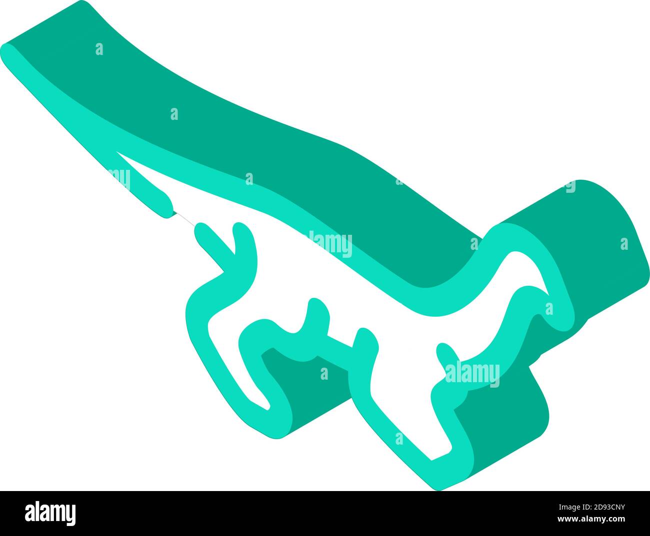 gallimimus Dinosaurier isometrische Symbol Vektor Illustration Zeichen Stock Vektor