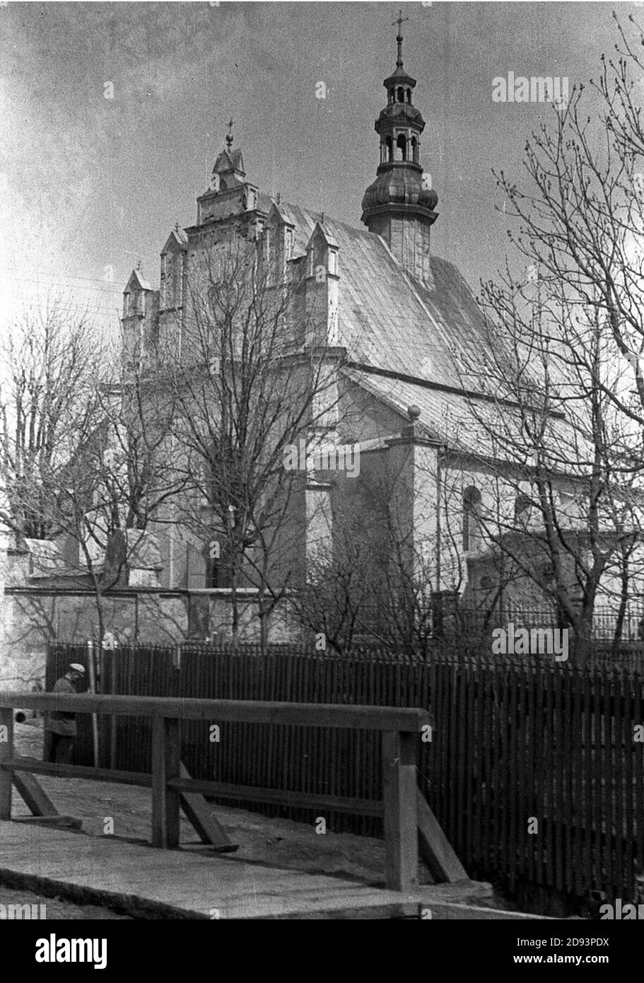 Jędrzejów. Kościół parafialny, 1939-45. Stockfoto