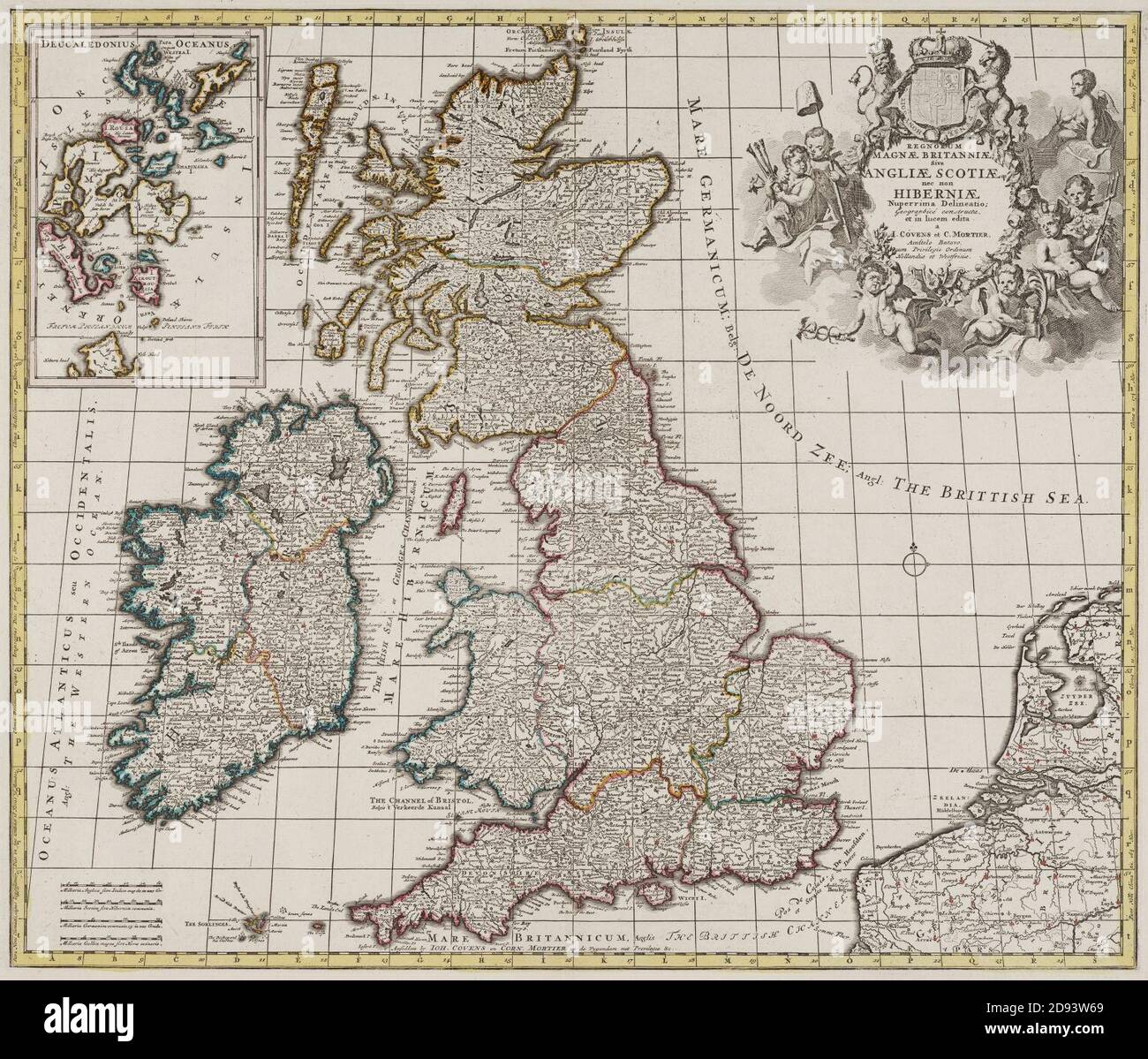 Kaart van Groot-Brittannië, Objektnr. A 16227. Stockfoto