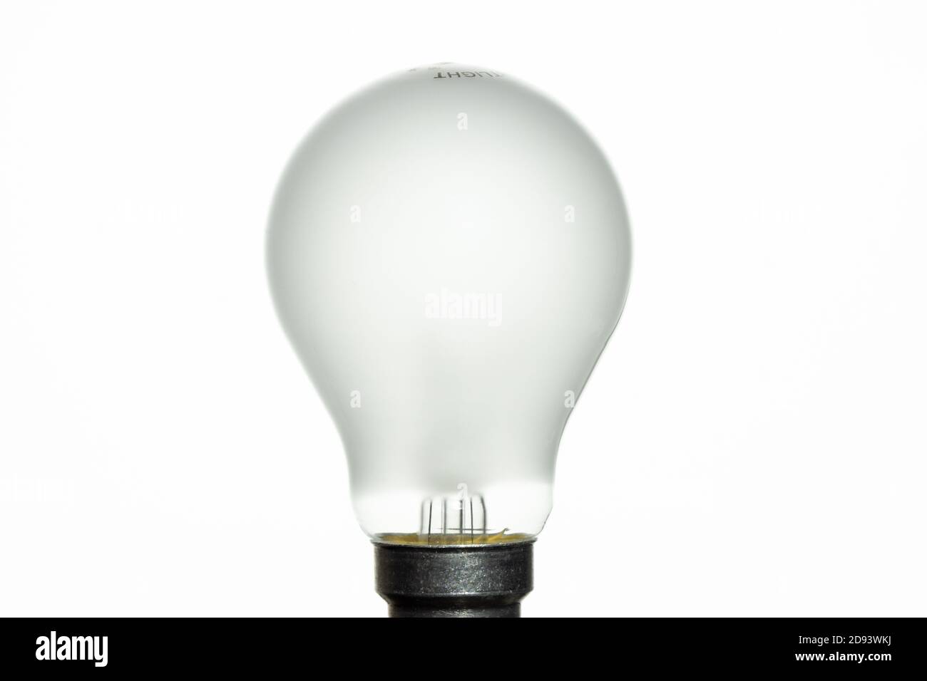 Philips Glühlampe „Nightlight“, Glühlampe mit geringer Wattzahl für weiches Licht bei Nacht oder in kleinen Räumen. Beispiel einer typischen Glühbirne. Stockfoto