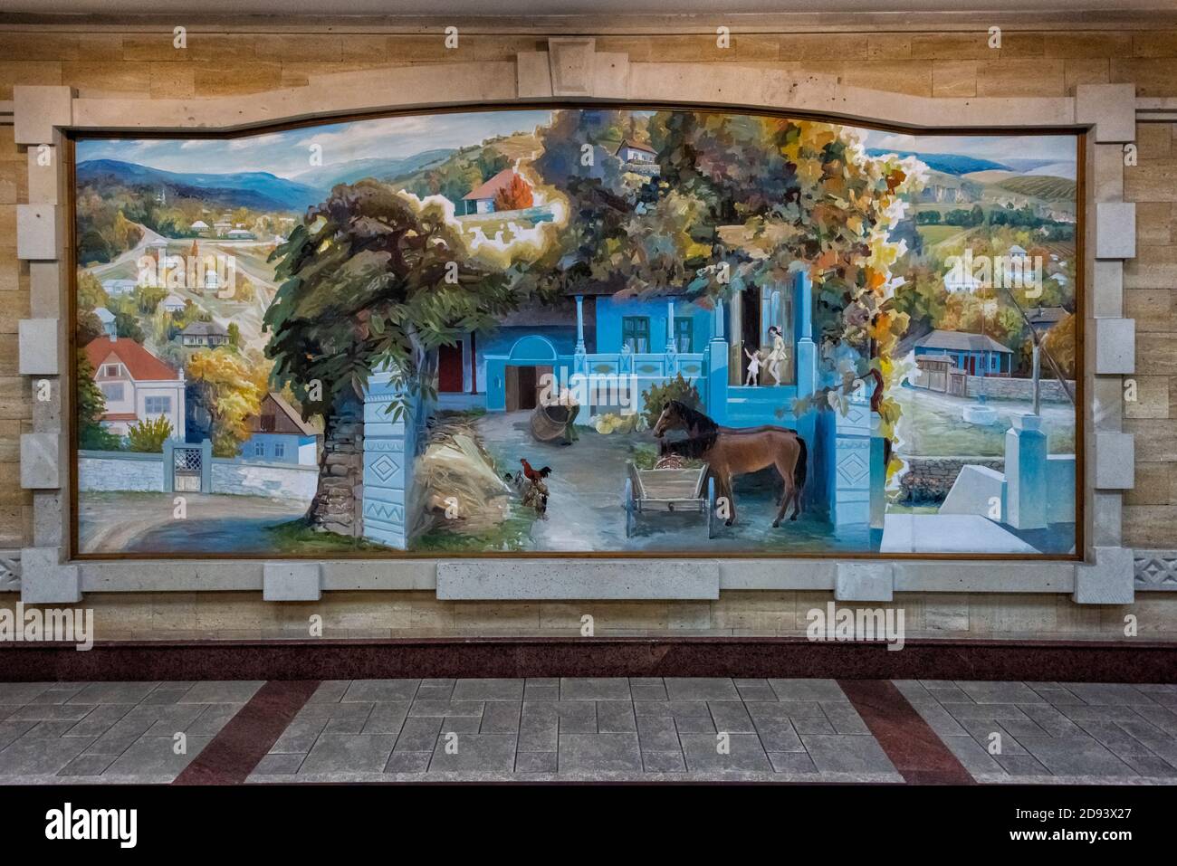 Malerei in den unterirdischen Kellern der Kellerei Cricova, Chisinau, Moldawien Stockfoto