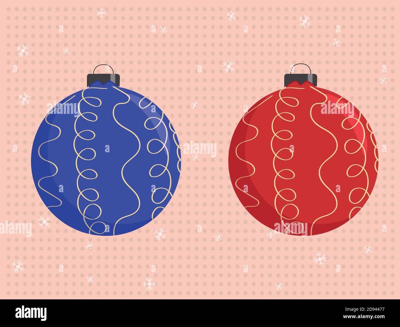 Set von Vintage weihnachtskugeln. Bunte, isolierte Symbole. Stock Vektor