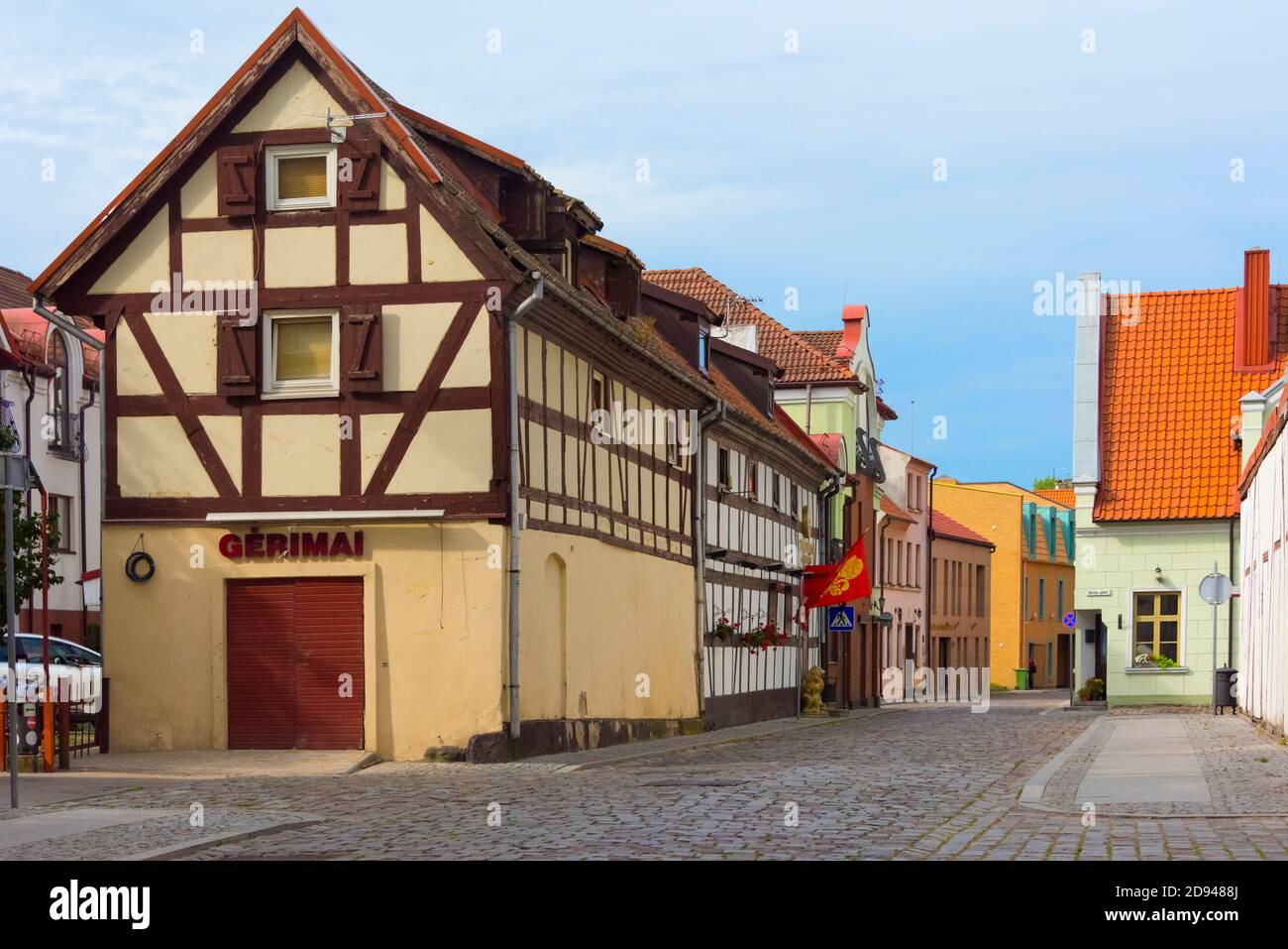 Häuser im deutschen Stil in der Altstadt, Klaipeda, Litauen Stockfoto