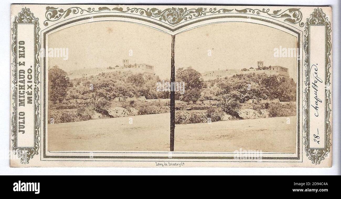 Julio Michaud E Hijo c1860 n28 Chapultepec. Stockfoto