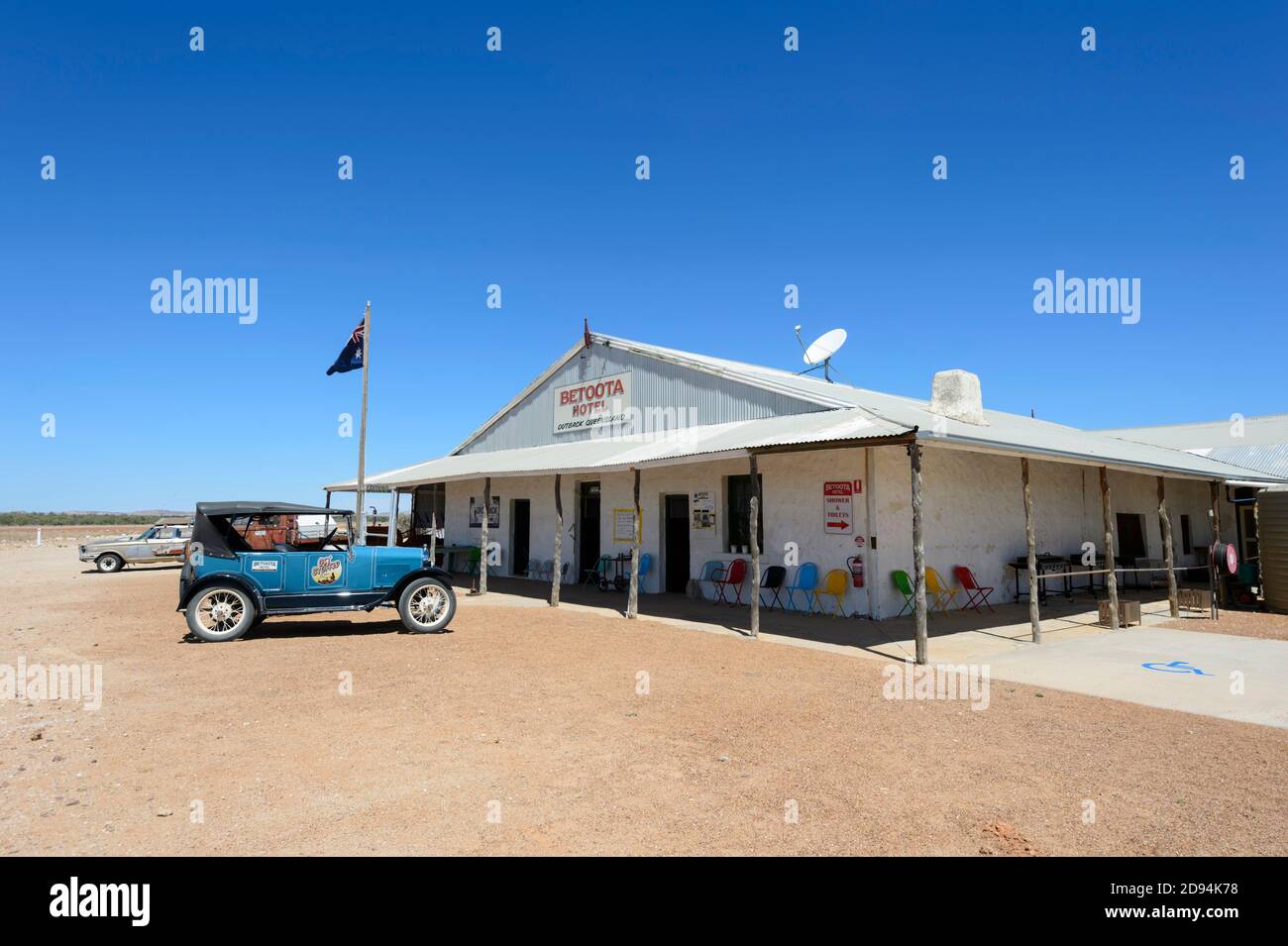 Das Betoota Hotel ist ein alter bekannter Outback Pub in der Geisterstadt Betoota, Diamantina Shire, Queensland, QLD, Australien Stockfoto