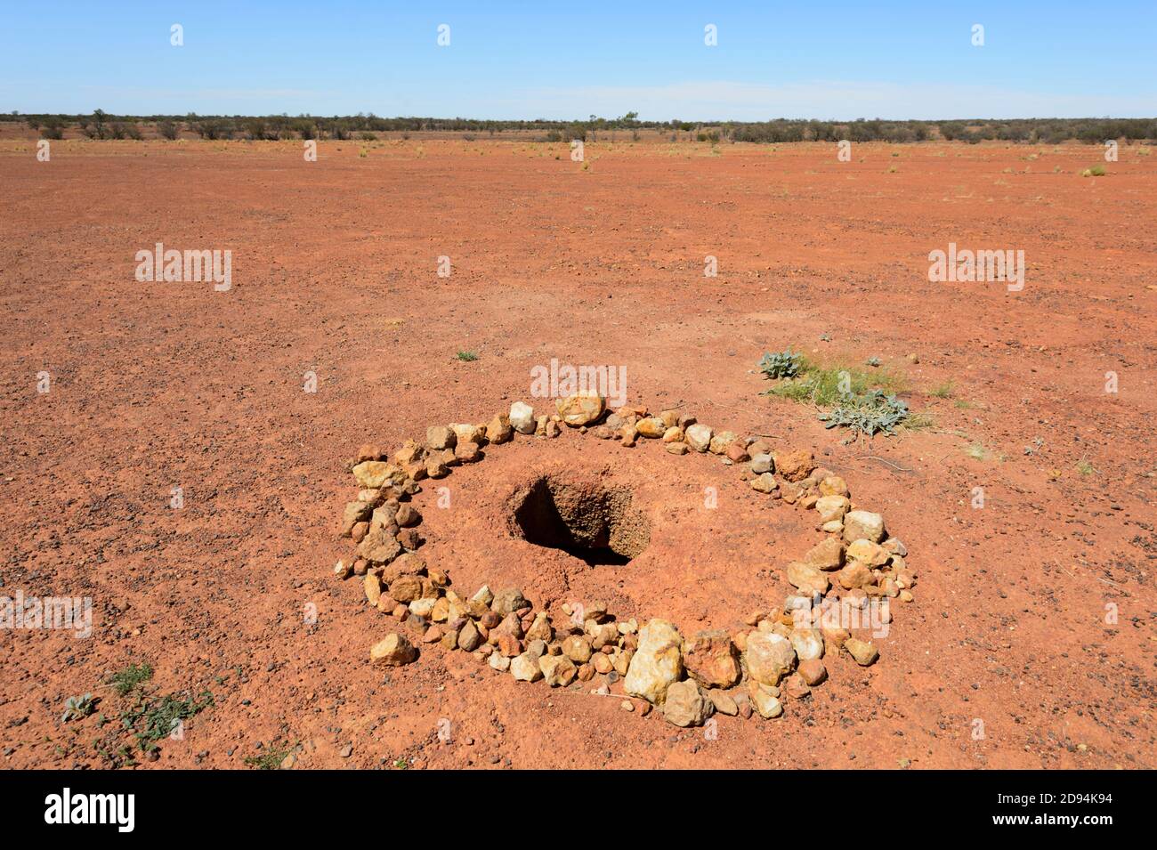 Heimischer Brunnen in der Nähe von Windorah, Diamantina Shire, Queensland, QLD, Australien Stockfoto