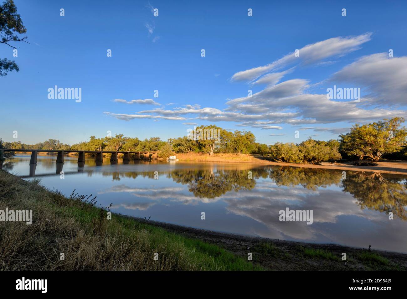 Panoramablick auf den Cooper River in Windorah, Queensland, QLD, Australien Stockfoto