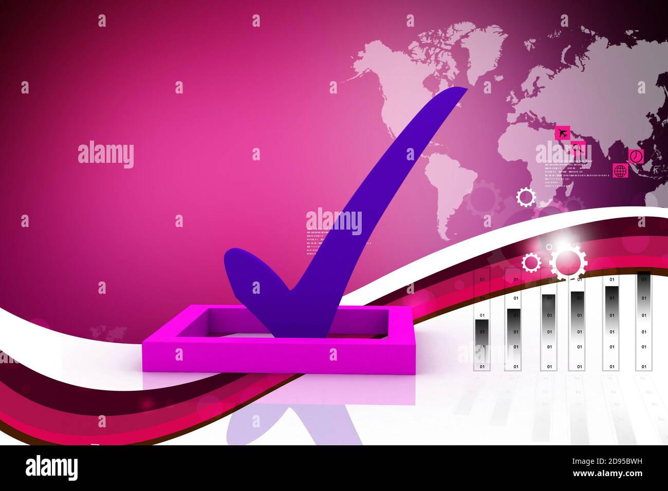 kontrollkästchen 3d Multi Use mit Häkchen Stockfoto