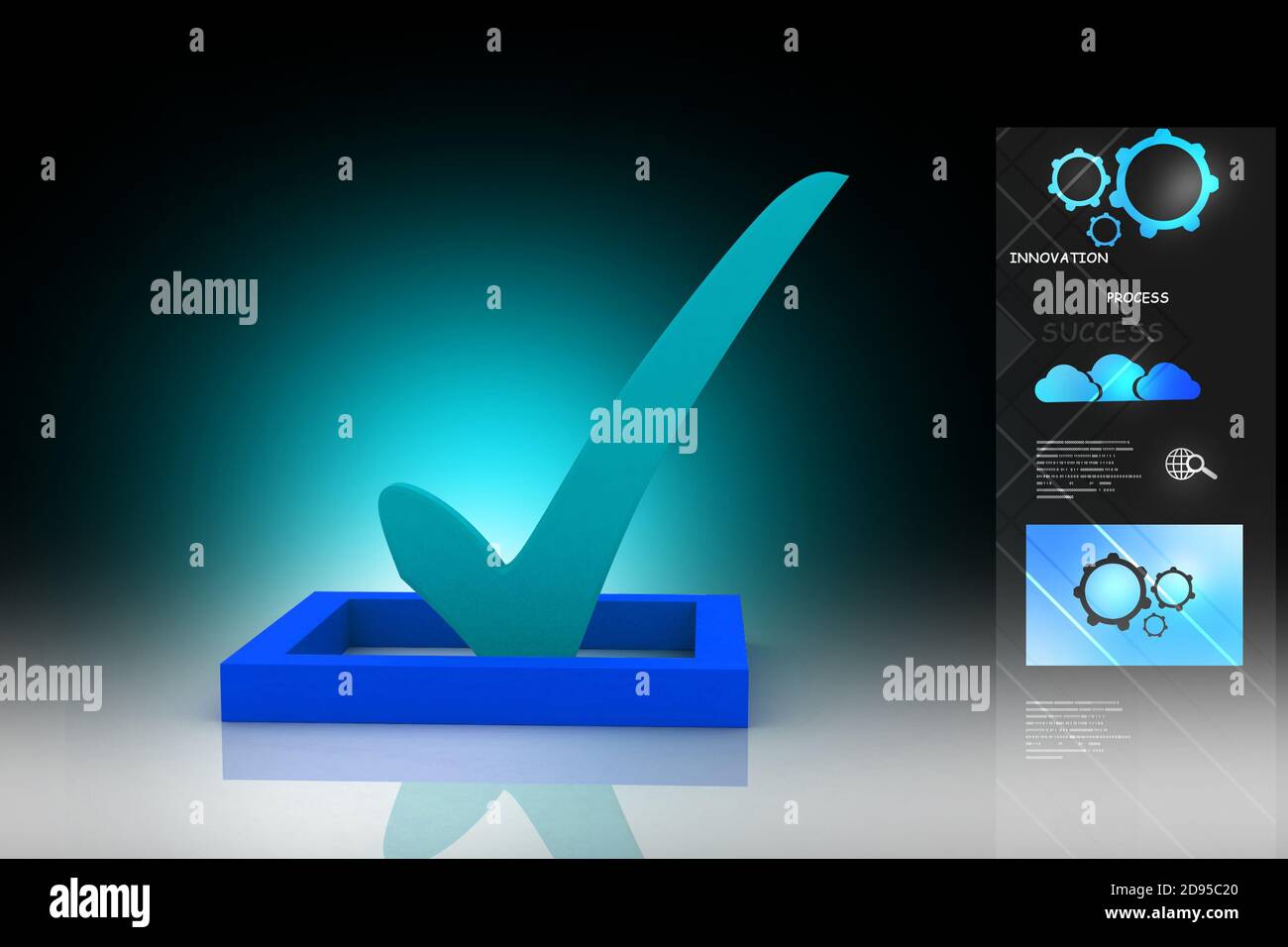 kontrollkästchen 3d Multi Use mit Häkchen Stockfoto