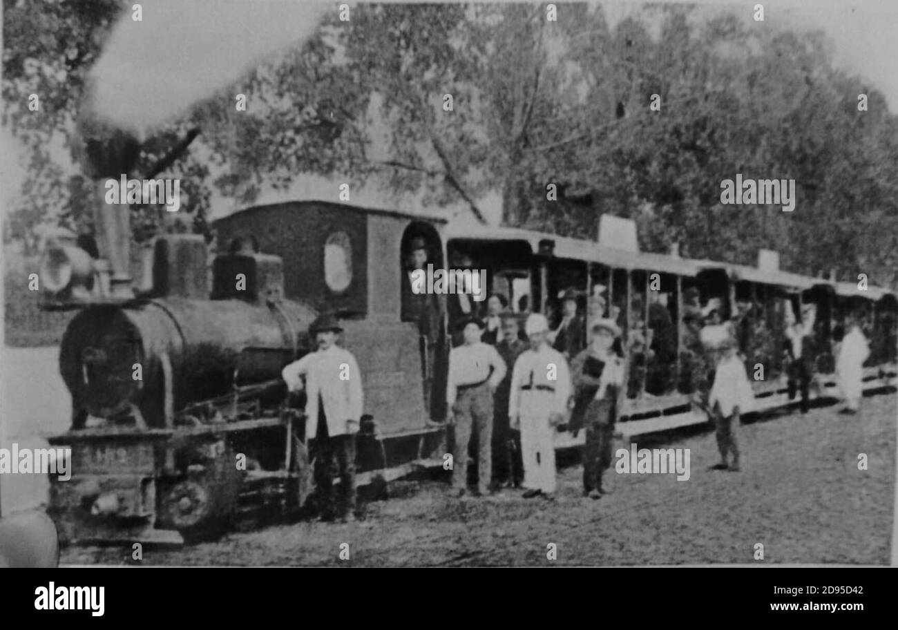 Gemeinde Yerba Buena - die ländliche Straßenbahn im Jahr 1916 Stockfoto