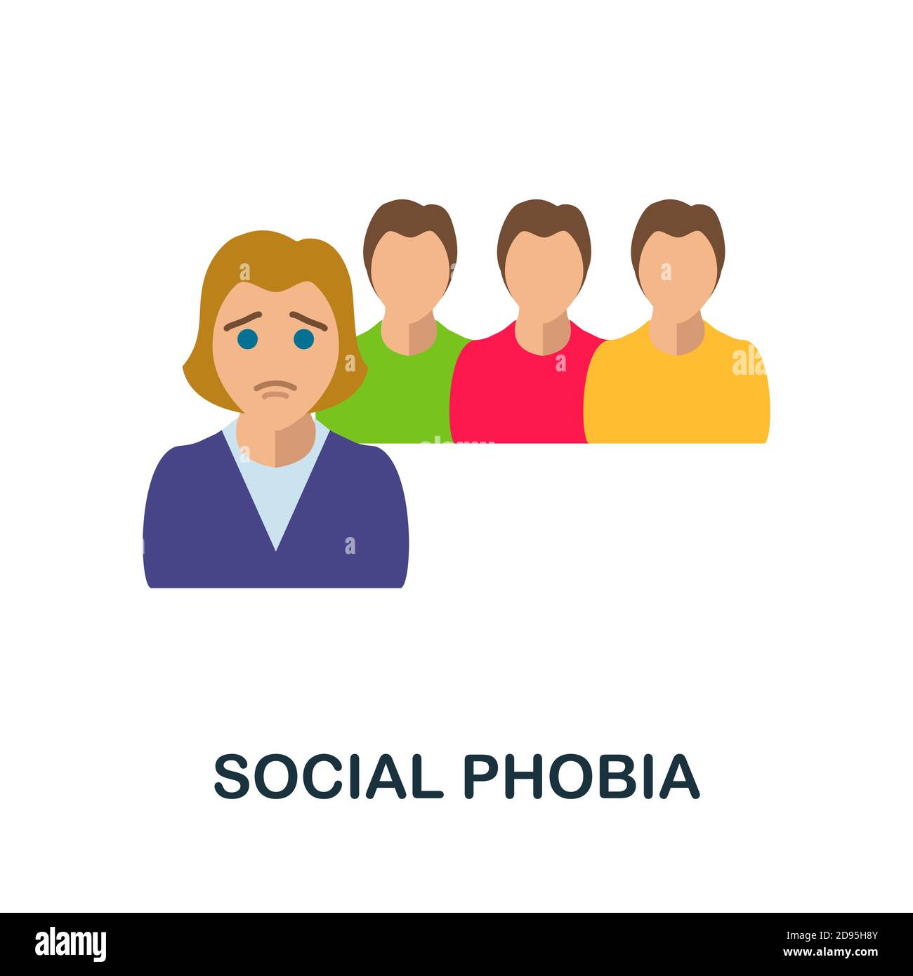 Symbol für soziale Phobie. Einfaches Element aus der Sammlung Critical Thinking. Creative Social Phobia Symbol für Web-Design, Vorlagen, Infografiken und vieles mehr Stock Vektor