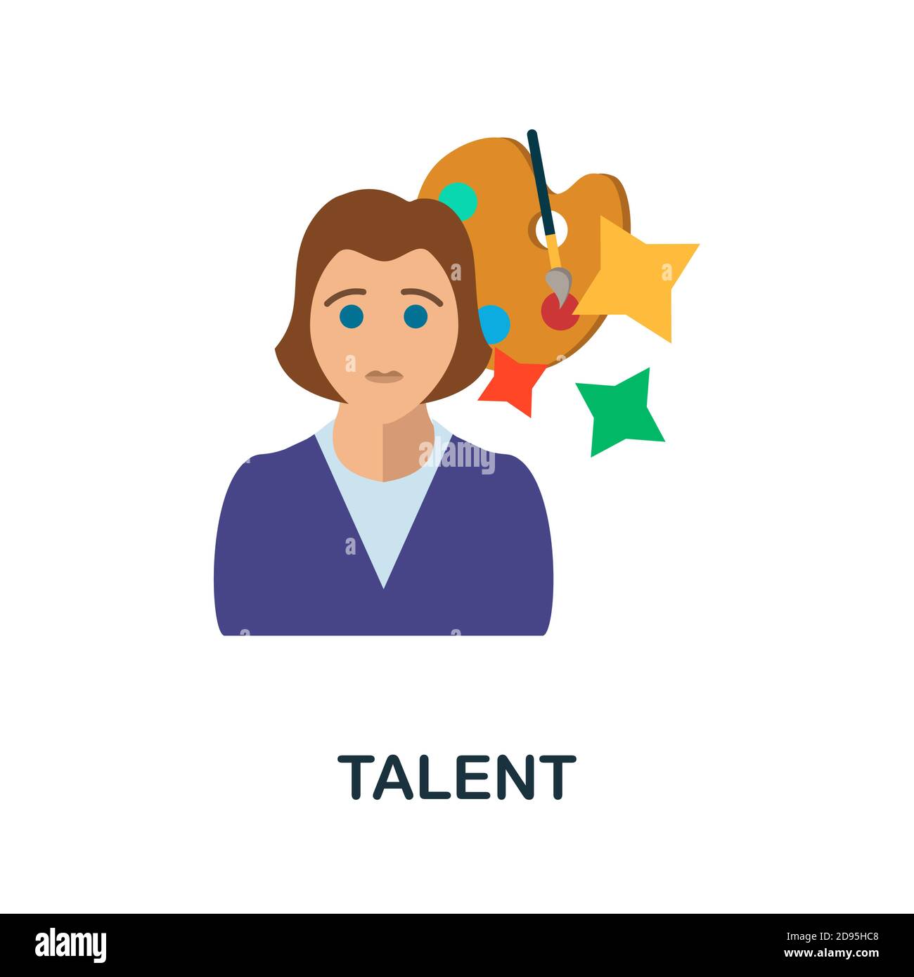 Talent-Symbol. Einfaches Element aus der Sammlung Critical Thinking. Creative Talent Symbol für Web-Design, Vorlagen, Infografiken und vieles mehr Stock Vektor