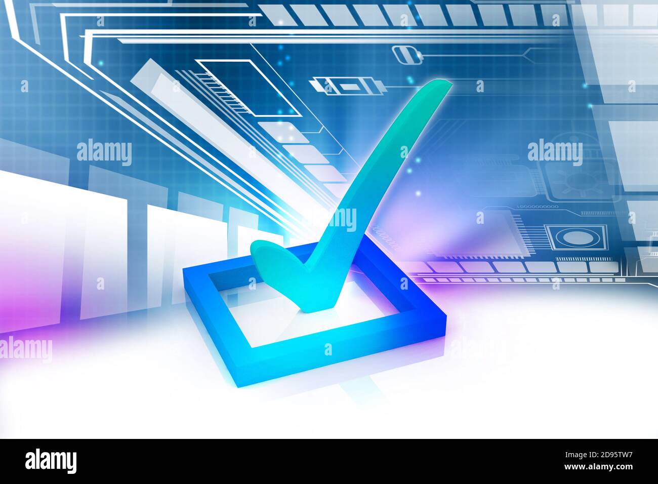 kontrollkästchen 3d Multi Use mit Häkchen Stockfoto