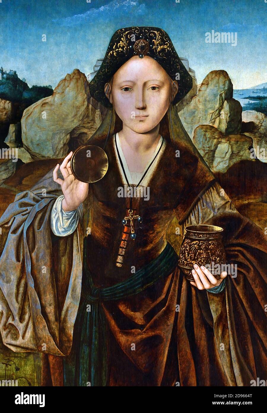 Heilige Maria Magdalena 1525 vom Meister der Maria Magdalena Antwerpen, Belgien, Flämisch, ( Maria Magdalena, reiste mit Jesus als einer seiner Anhänger und war ein Zeuge seiner Kreuzigung und ihre Folgen. ) Stockfoto