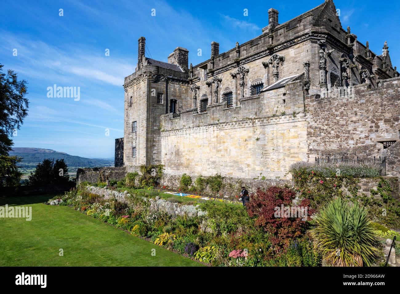 Der Königliche Palast von Königin Anne Gärten - Schloss Stirling, Schottland, Großbritannien Stockfoto