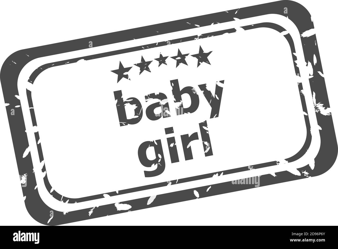 Baby Mädchen Grunge Stempel isoliert auf weißem Hintergrund Stockfoto
