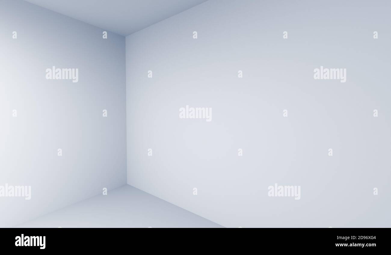 Architektur blank weiß minimalistischen Wand Ecke Indoor 3D-Illustration Stockfoto
