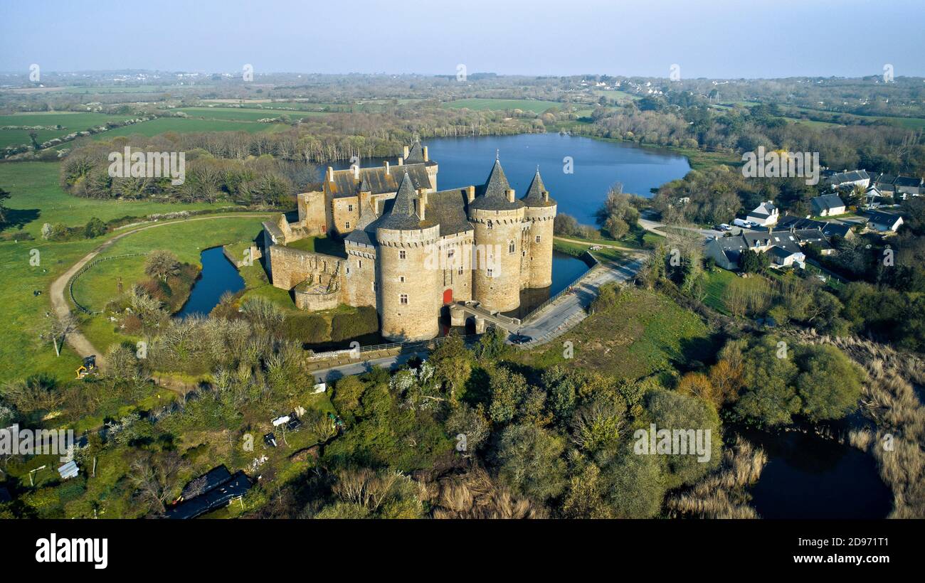 Schloss von Suscinio (Nord-West-Frankreich, Bretagne). Mittelalterliche Burg Suscinio, ehemalige Residenz der Herzöge der Bretagne auf der Halbinsel Rhuys Stockfoto