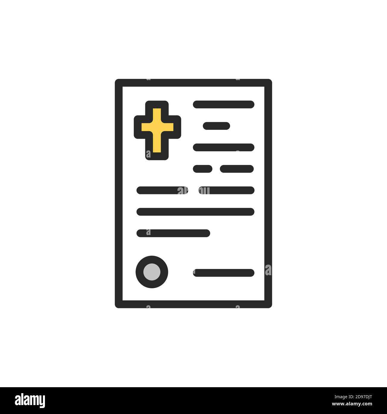 Symbol für die Farblinie des Totenscheines. Isoliertes Vektorelement. Stock Vektor