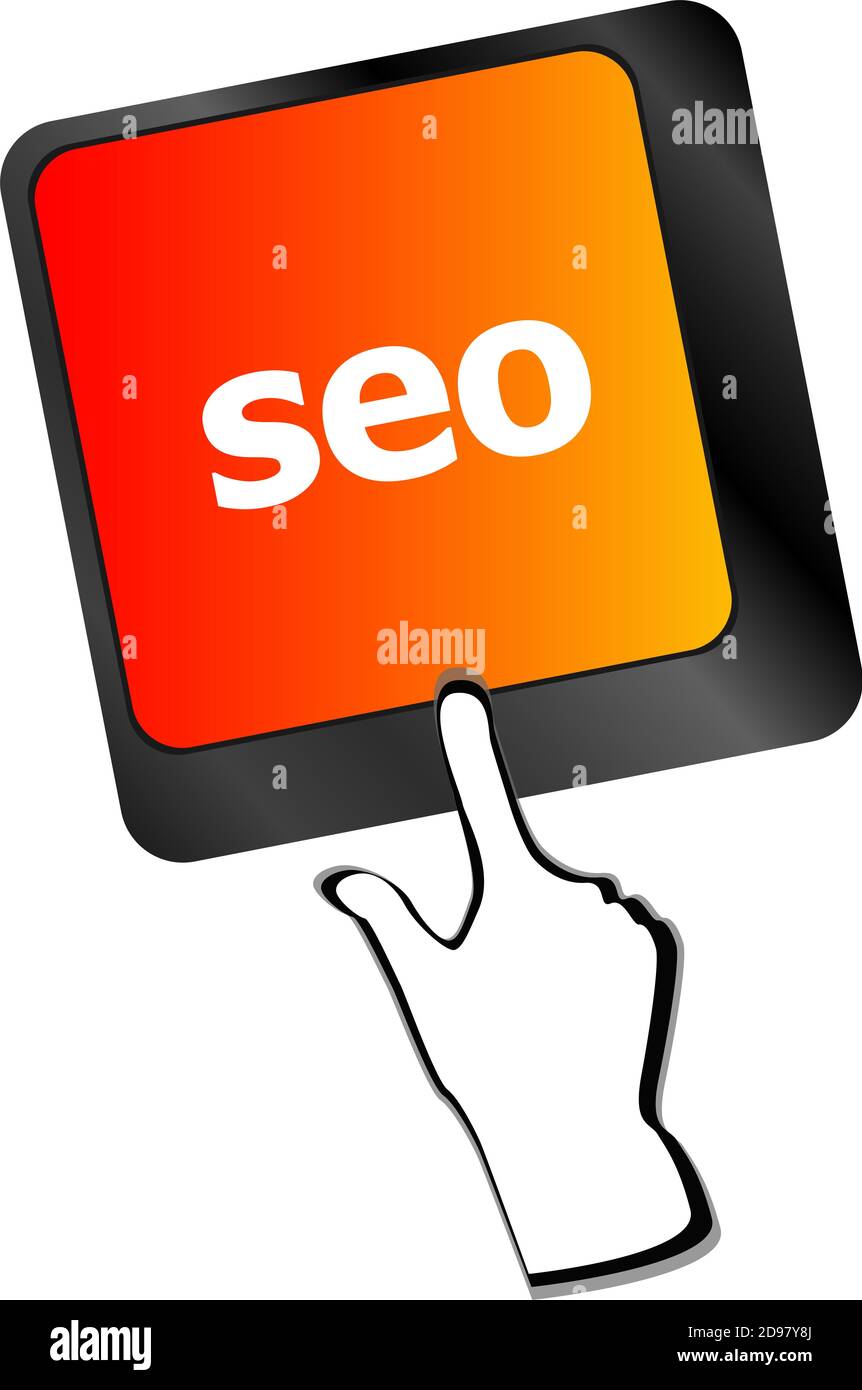 SEO-Taste auf der Tastatur. Business-Konzept Stockfoto