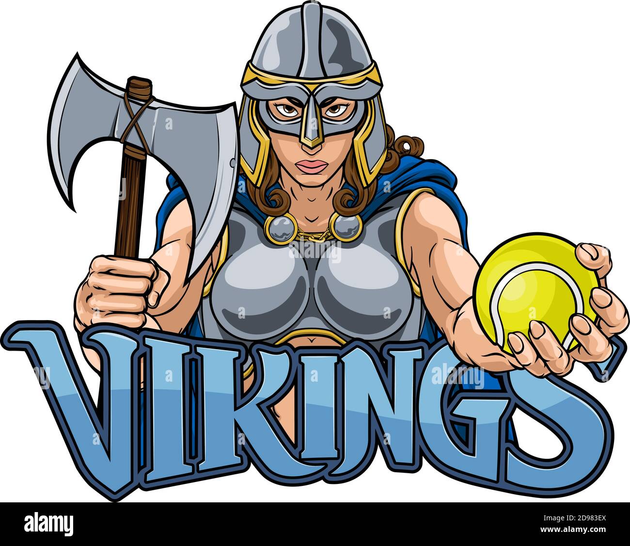 Viking Software keltischen Ritter Tennis Kriegerin Stock Vektor