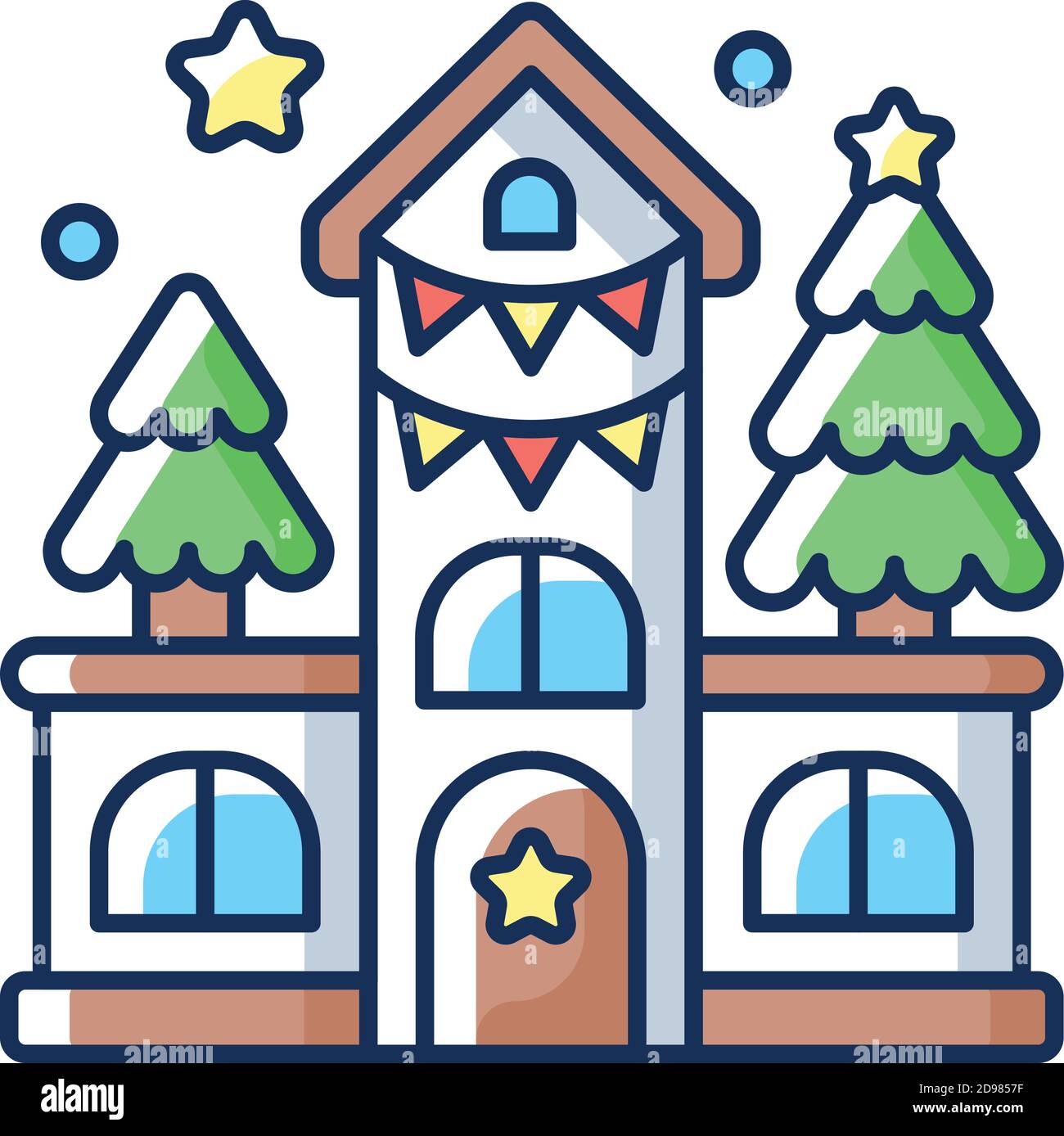 Haus Dekoration RGB-Farbsymbol Stock Vektor