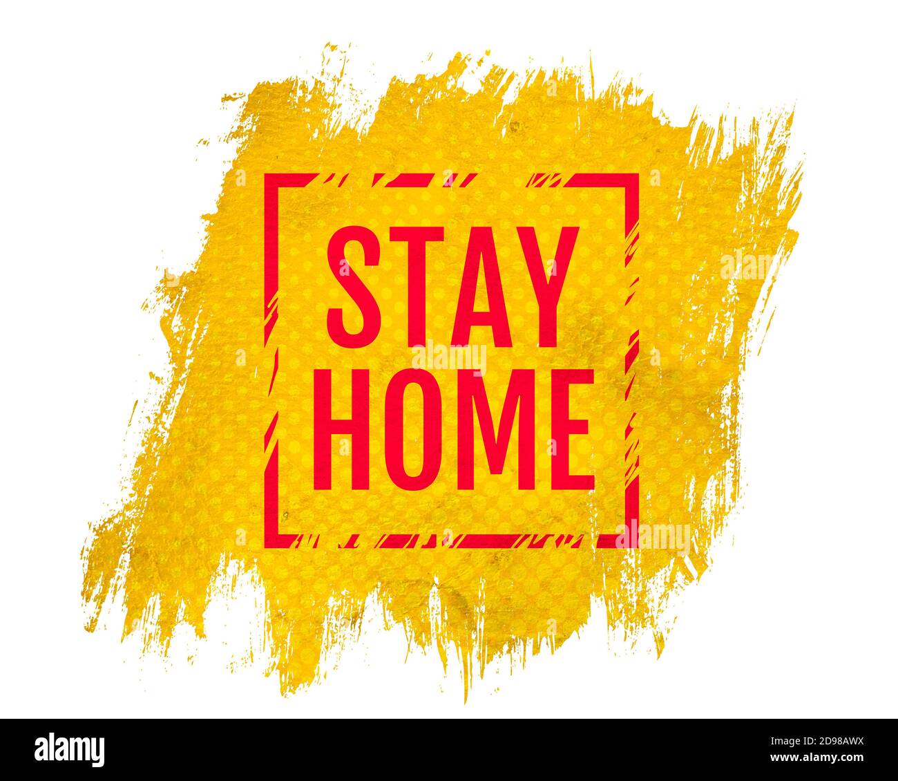 Poster mit Text zu Hause bleiben auf grunge Hintergrund. Abbildung des Textes zu Hause bleiben. Stoppen Sie Coronavirus. Stockfoto