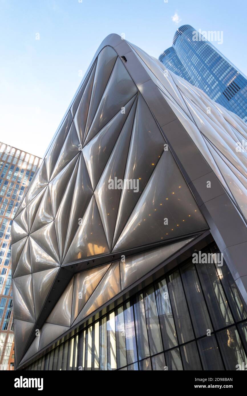 Der Schuppen, ein kultureller Ort, befindet sich im Hudson Yards Complex, New York City, USA Stockfoto