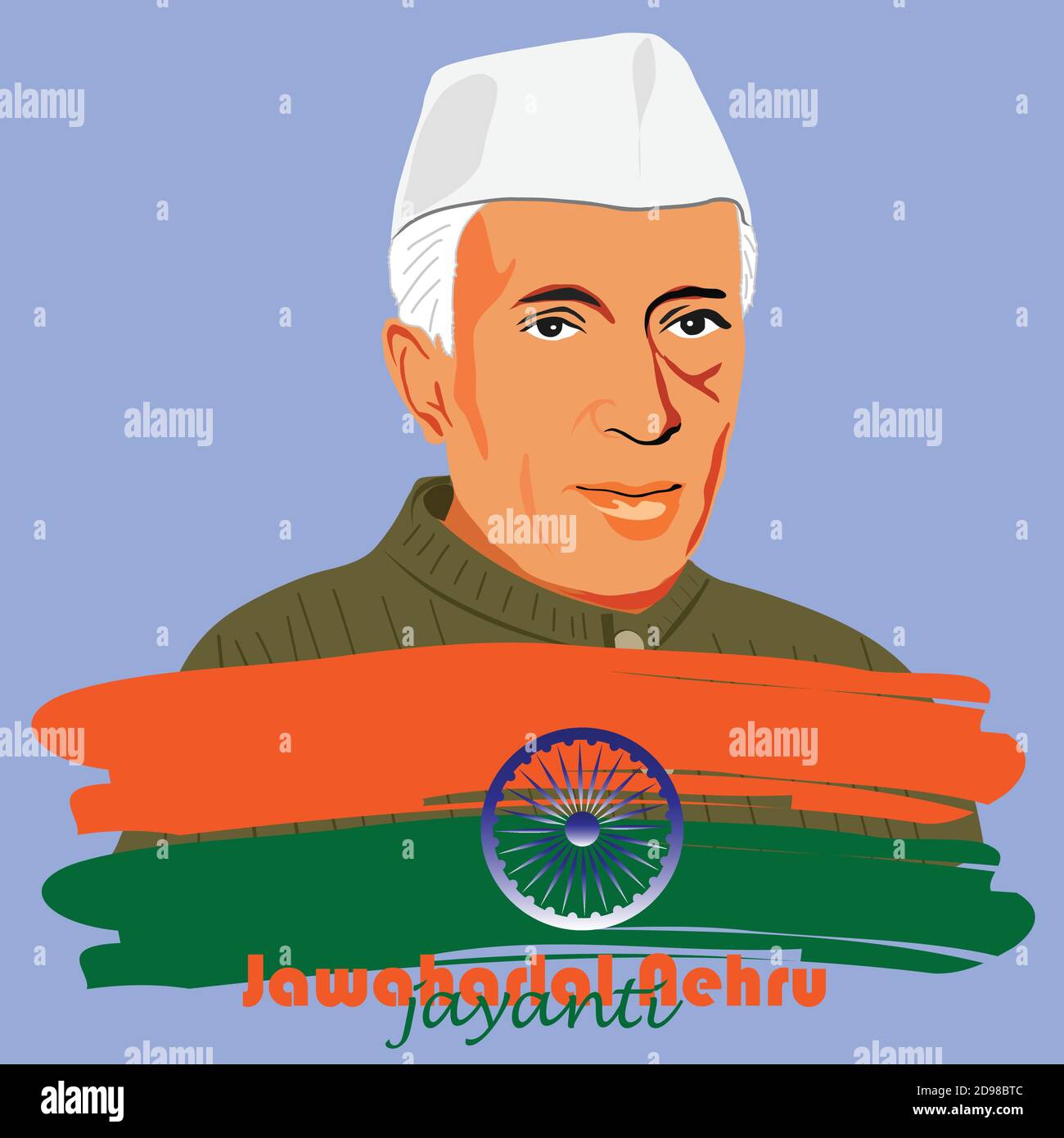 Happy Children's Day für internationale Kinderfeier. Jawaharlal Nehrus Geburtstag. Vektorgrafik. Stock Vektor