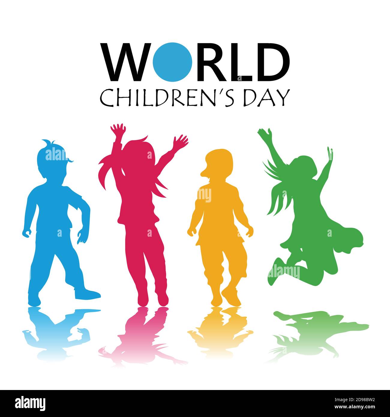 Happy Children's Day für internationale Kinderfeier. Jawaharlal Nehrus Geburtstag. Vektorgrafik. Stock Vektor