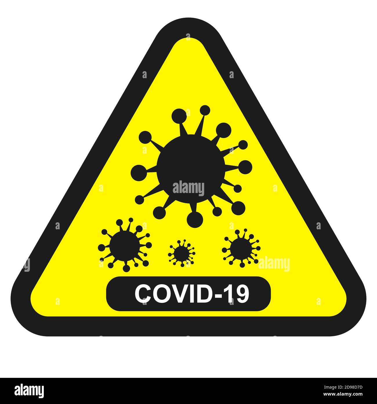 Infografik-Symbol für Coronavirus. Der Erreger einer Atemwegsinfektion. Poster zur Bakterienpandemie. Logo Zeichen isoliert weißen Hintergrund. Stock Vektor