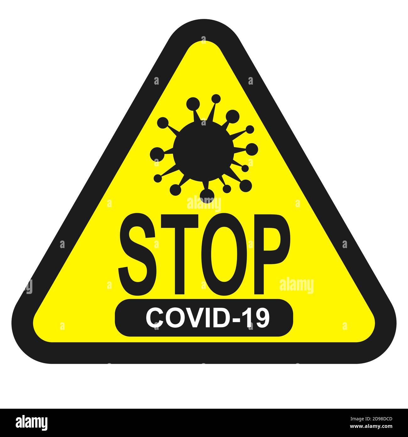 Infografik-Symbol für Coronavirus. Der Erreger einer Atemwegsinfektion. Poster zur Bakterienpandemie. Logo Zeichen isoliert weißen Hintergrund. Stock Vektor